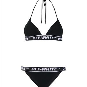 Off white logo band triangle bikini